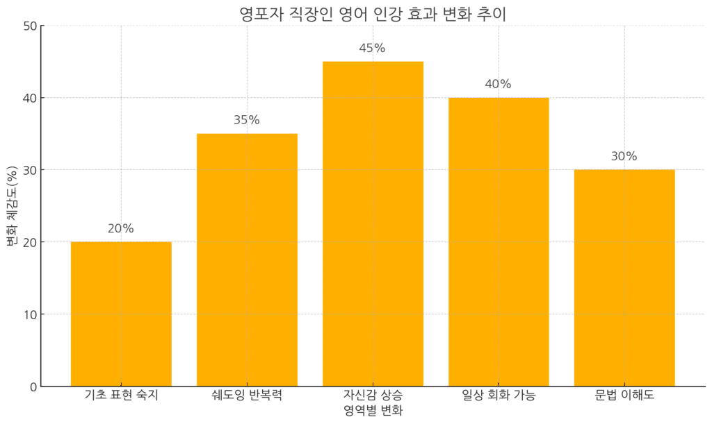 영포자 직장인 영어 인강 효과 변화 추이 변화 그래프
