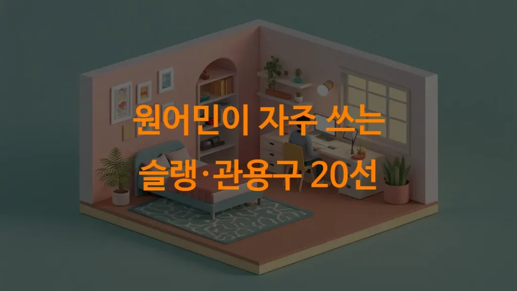 원어민이 자주 쓰는 슬랭·관용구 20선